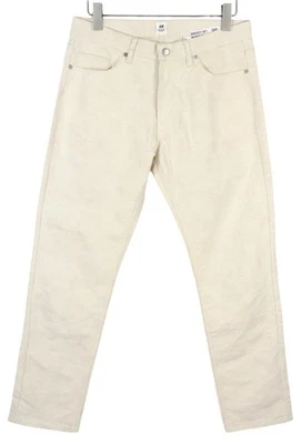 H&M Studios Pedro Men Trousers W31 Light Beige Textured Zip Fly Pockets Slim * - Image 1 of 4