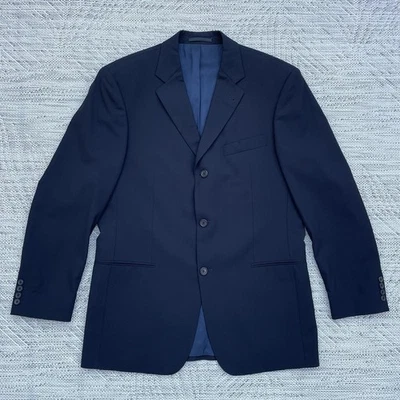 HUGO BOSS Einstein Sigma Jacket Men's 40" Navy Virgin Wool Sports Blazer Suit - Image 1 of 4