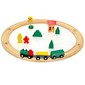 20 Teile Holzeisenbahn Set - 1m Schienen - Holz Eisenbahn Zug Kinder Spielzeug - Bild 1 von 8