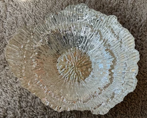 Roter Granatapfel Silber gefasst Glas Herzstück Deko Schale Weihnachten 7,75" - Bild 1 von 5