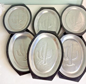 Nordic Ware Serv-A-Sizzler Steak/Fajita Plates Set of 6 Cactus Design - Picture 1 of 4