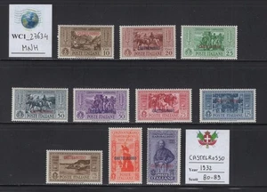 WC1_27634. ITALIENISCHE COL.:CASTELROSSO. GARIBALDI Satz 1932. Sc. 80-89. MNH - Bild 1 von 1
