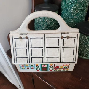 gary gail dallas wood purse HOUSE FOLK ART AS IS GARY GAILS - Picture 1 of 11