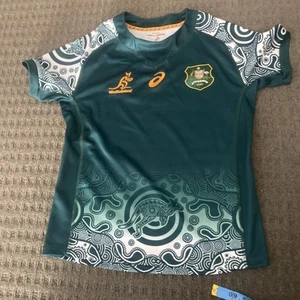 WALLABIES RUGBY UNION INDIGENOUS ASICS JERSEY SHIRT YOUTH SIZE 14 - Picture 1 of 8