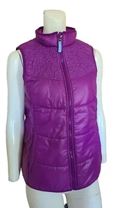 Lands' End Full Zip Puffer Jacket Vest Outdoors Girl's Size XL 16 Purple EUC - Picture 1 of 9