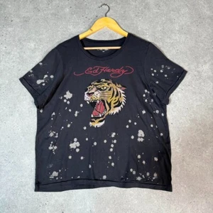 Vintage Ed Hardy T Shirt Womens Black XL Christian Audigier Love Heart 1757 - Picture 1 of 7