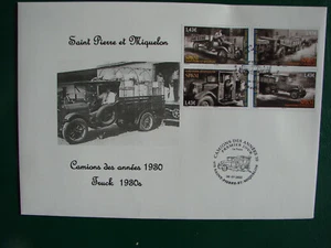 SPM/SAINT PIERRE ET MIQUELON FDC 2022 TRUCKS FROM THE 1930s - 4 STAMPS - Picture 1 of 1