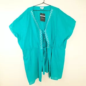 Autograph Kaftan Cover Up Womens Size 26 Green 100% Cotton BNWT RRP - $79.99 - Picture 1 of 7