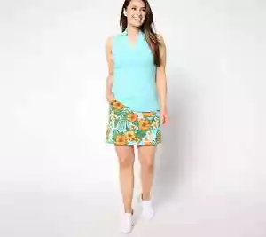 Juego de Skort Sport Savvy Regular Sólido Tanque y Estampado Aqua Tropical M A648401 - Imagen 1 de 2