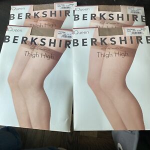 Berkshire Stay Up Thigh Highs City Beige size Queen 1 NEW Style 1590 Lot Of 4