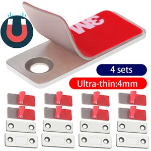 4X Strong Magnetic Door Closer Cabinet Catch Latch Cupboard Ultra Thin Closures - Picture 1 of 12