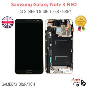 For Samsung Galaxy Note 3 Neo N7505 LCD Screen Touch Glass With Frame Gray