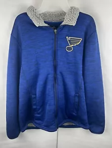 ST LOUIS BLUES Jacket Size (M) Sherpa Lined Full Zip Embroidered NHL Carl Banks - Picture 1 of 14