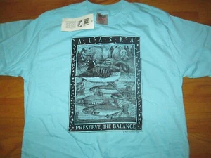 Deadstock NWT Vtg 80s 1988 Ray Troll Artist Preserve the balance Alaska T Shirt - Picture 1 of 6