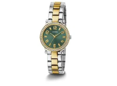 Orologio Acciaio Donna GUESS Oro e argento Fondo Verde con cristalli GW0686L2 - Immagine 1 di 4