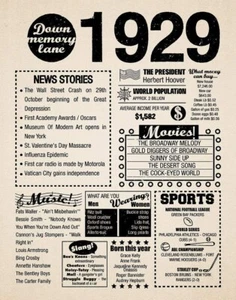 Year in History 1929 POSTER 24 X 18 Inches (Year You Were Born Gift) Very Nice! - Picture 1 of 2