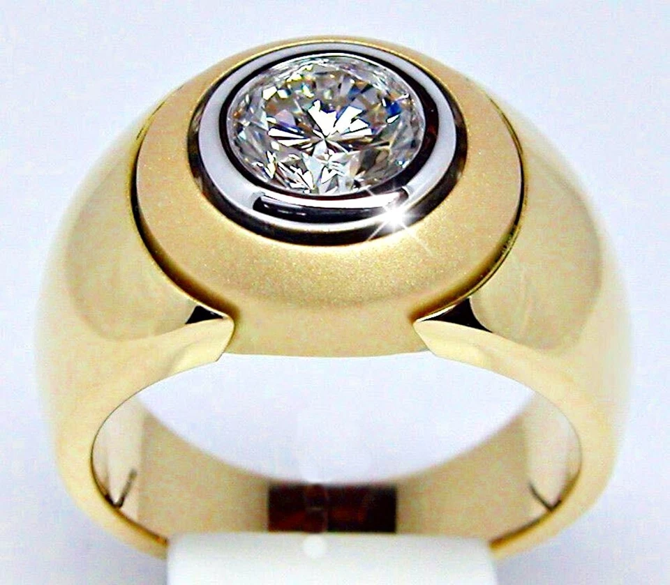 Ring #25 Round Cut White Topaz Marked 925 Gold Filled Size 9 USA Seller - Image 1 of 1