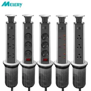 Table Socket Electrical Plug EU US UK AU FR Desk Power Strip Smart USB Type-C - Picture 1 of 12