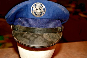 Vintage 1960s USAF Air Force enlisted Dress Cap Hat Vietnam War 6 7/8 - Picture 1 of 6