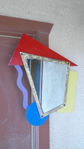 RARE 1980S NEW WAVE POST MODERN MEMPHIS GROUP WALL MIRROR 80S ETTORE SOTTSASS Cover
