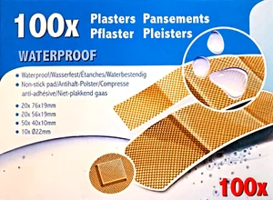 Wundpflaster Pflaster 100 x Fingerpflaster Wundverband Pflasterstrips wasserfest - Bild 1 von 4