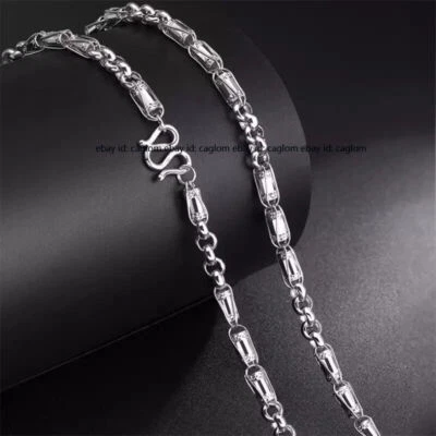 Fino Pt950 Platino Real 950 Hombres Mujeres 3.5mm Dragón Pilar Eslabón Collar 20 pulgadasL Foto 1 de 4