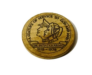 VINTAGE 1978 SALVATION ARMY Wooden Token Coin International Congress LONDON - Picture 1 of 3
