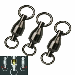 Ball Bearing Swivels Solid Weld Ring Rolling Fishing Tackle Connector Stainless - Picture 1 of 19