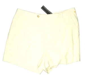 NWT Banana Republic Ivory Rayon Blend Fully-Lined Pleated-Front Shorts Size 18 - Picture 1 of 4