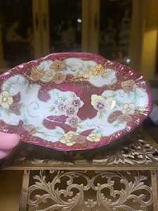 Antike Bone China Moriage Nuss Bonboniere - Bild 1 von 10