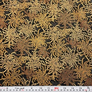 China Doll by Hoffman Metallic Asian Floral Cotton Fabric Remnant 21" x 45" - Picture 1 of 2