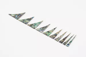 Set of 10 Real Abalone Pre-cut Shark Inlays for Custom Guitar - Picture 1 of 1