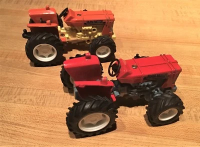 New-Ray Pair of Metal & Plastic 1/32 Farm Motor Friction Tractors - Image 1 of 4