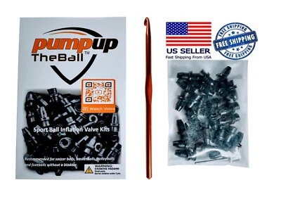 PUMPUPTHEBALL SPORT BALL INFLATION VALVE KIT FOR SOCCER BALLS, BASKETBALLS, VOLLEYBALLS, ETC.