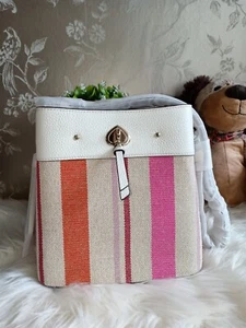 Kate Spade Stripe Appliqué Small Bucket Bag Shoulder Tote Crossbody Multi Color - Picture 1 of 24
