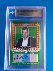 Charlie Sheen 1/1 prismatisch grün signiert Beweis 2021 Leaf Pop Century - Bild 1 von 2