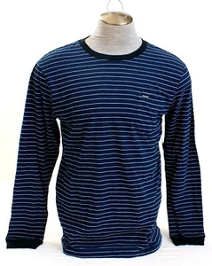 Volcom Blue & White Stripe Long Sleeve Pocket Tee Shirt T-Shirt Men's NWT - Picture 1 of 4
