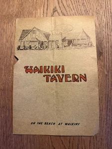1940s WAIKIKI TAVERN Menu Ephemera WWII Hawaii Moving Fish Mouth - Picture 1 of 4