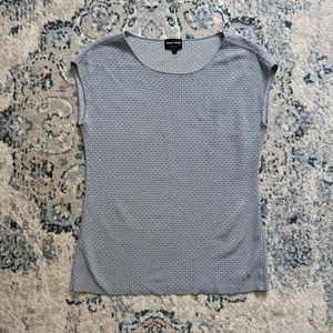 Top Giorgio Armani Gris Azul Texturizado Sin Mangas, Talla 46 - Imagen 1 de 5