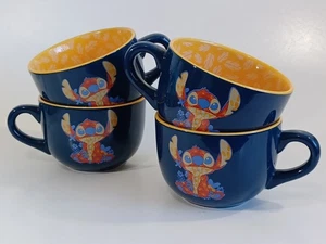 4 Disney Lilo & Stitch Floral Navy Soup Bowl Large Coffee Mug, New - Picture 1 of 3