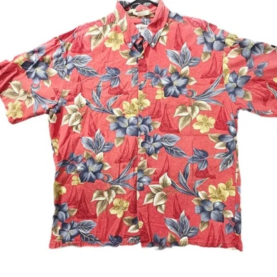 Cimra Moda Shirt Mens Extra Large Floral Hawaiian Button Up Beach Casual Summer - Image 1 of 4