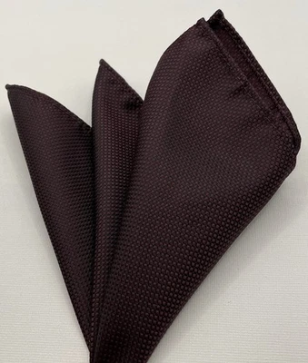 Pocket Square, Dark Plum, 10 Inch, M & S, Slight Pattern  - Image 1 of 4