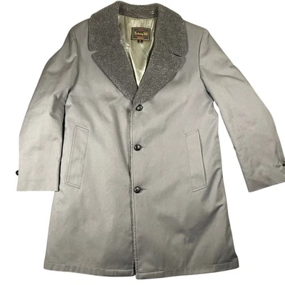 Botang 500 Overcoat Mens Sz 40 REG Gray Wool Blend Top Coat Full Length Lined - Image 1 of 4