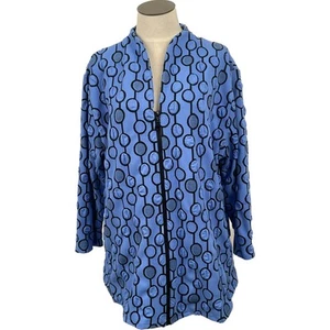 Andria Lieu Blue Dot fabric jacket 1x - Picture 1 of 5