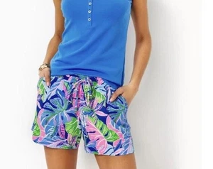Lilly Pulitzer Katia Short Beleaf In Yourself Color Blue Small NWT In Package - Picture 1 of 10