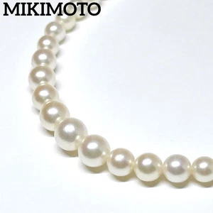 Collar de plata con perlas graduadas MIKIMOTO Akoya 46 cm 7,1 mm Japón - Imagen 1 de 24
