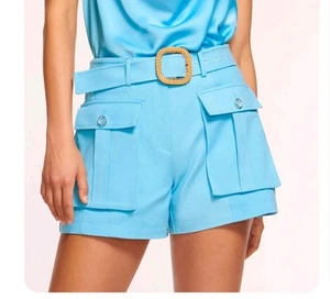 ramy brook Cornelia Belted Mini Shorts Ivory - Picture 1 of 1