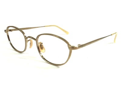 Vintage Oliver Peoples Eyeglasses Frames OP-546 BG Brushed Gold Round 44-21-135 - Image 1 of 4