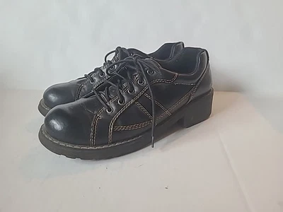 Botas de Colección Route 66 Y2K Negras para Mujer 10 Retro Años 90 Tacón Grueso Zapatos Cuero Foto 1 de 4