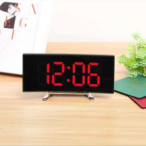 Electronic Alarm Clock Digital LED Large Display Mirror Electronic Clocks - Picture 1 of 14